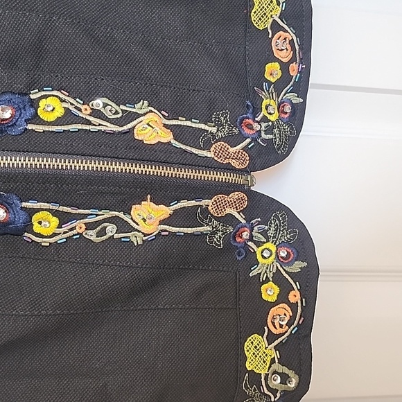 Banana USA Black Beaded Embroidered Cropped Jacket Size Small​​​ - Picture 5 of 9